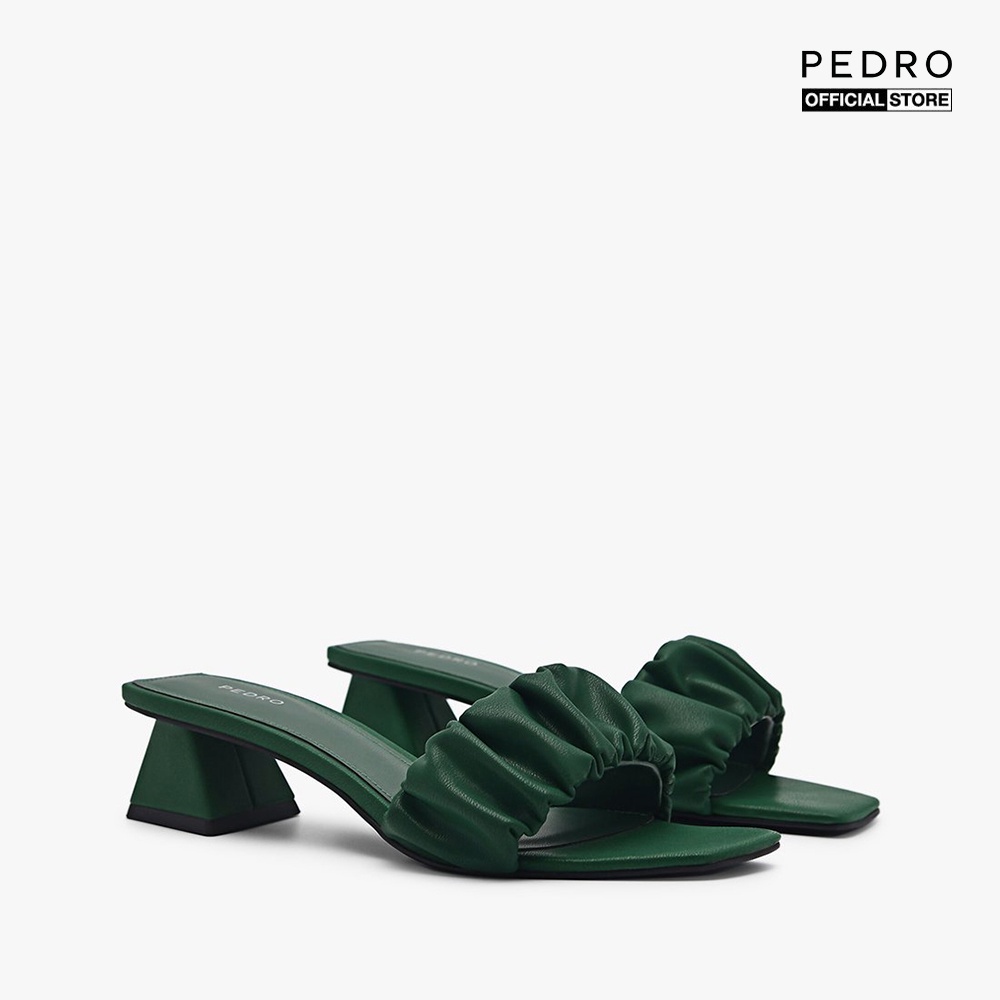 PEDRO - Giày mules cao gót nữ quai ngang hở mũi Ruched PW1-26480061-1-A8