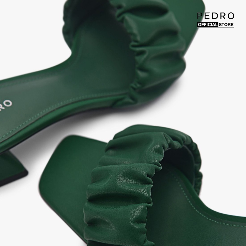 PEDRO - Giày mules cao gót nữ quai ngang hở mũi Ruched PW1-26480061-1-A8
