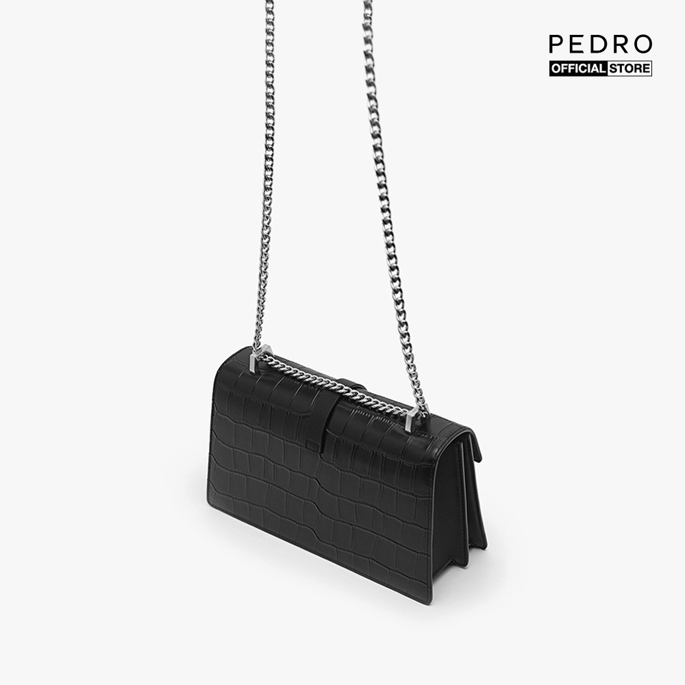 PEDRO - Túi đeo vai nữ hình hộp chữ nhật Leather Croc Effect PW2-76610052-01