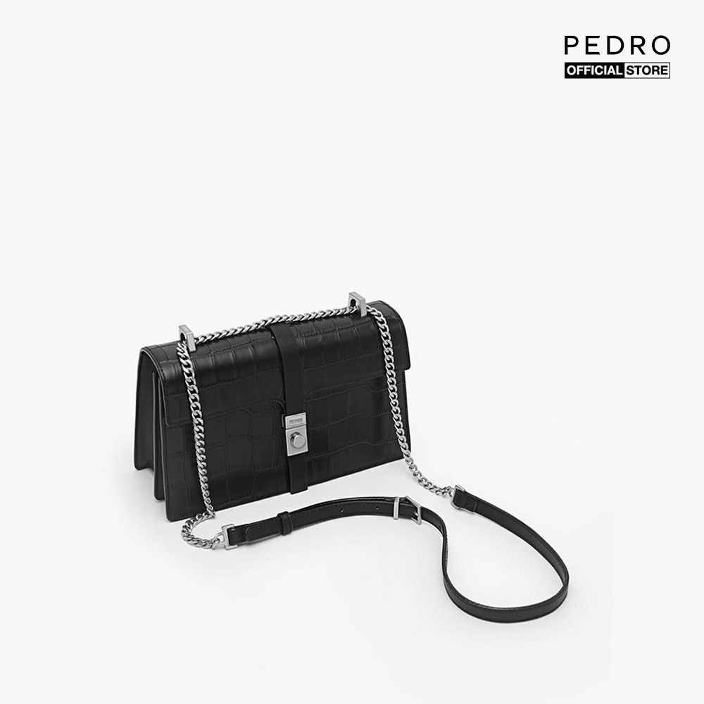 PEDRO - Túi đeo vai nữ hình hộp chữ nhật Leather Croc Effect PW2-76610052-01