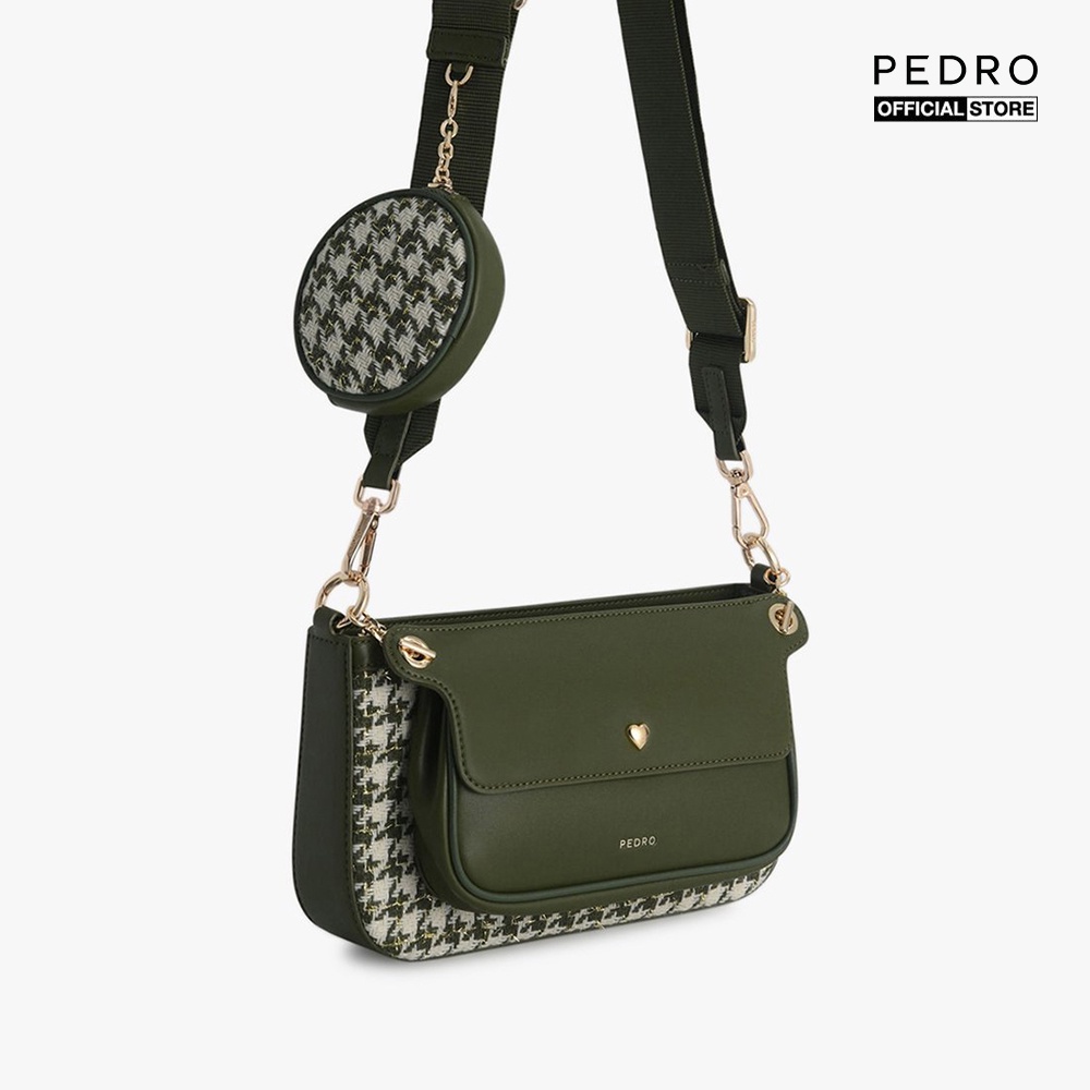 PEDRO - Túi đeo chéo nữ chữ nhật Houndstooth Double Flap PW2-75210093-2-64