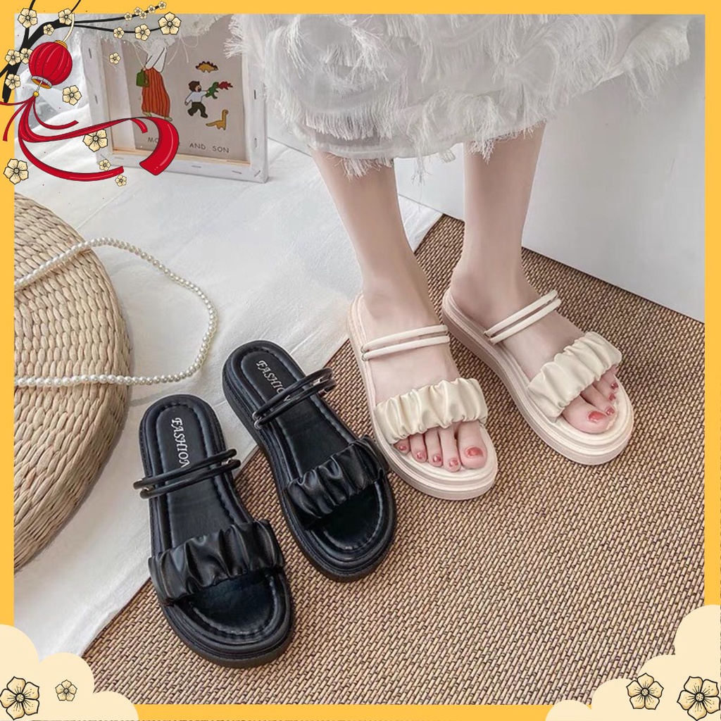 GIÀY SANDAL NỮ ĐI HỌC 3,5P QUAI NHÚN ĐI ĐƯỢC 2 KIỂU MÃ HGS59
