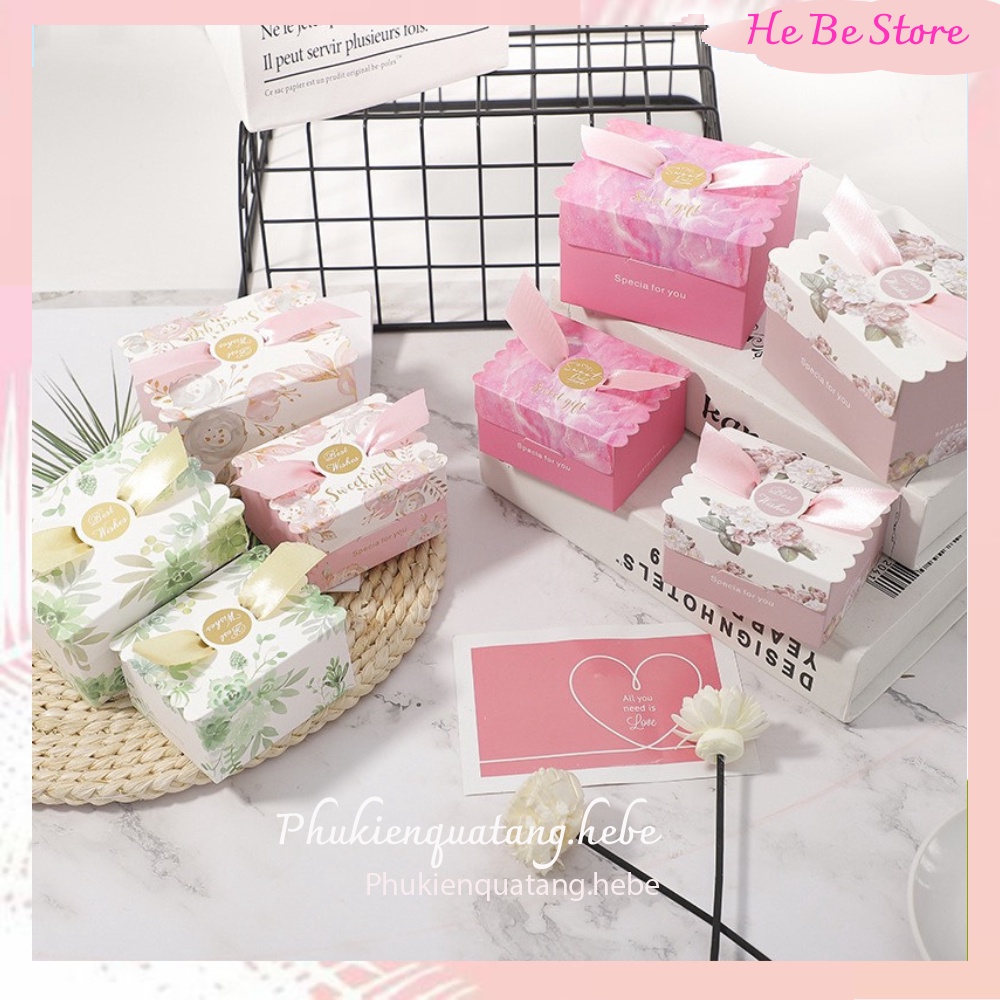 Hộp quà tặng tiệc cưới, Noel, sự kiện, sinh nhật, hộp quà đựng son, trang sức, nước hoa mini [9x7x6cm]