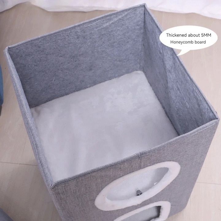 Nhà Tổ Ấm Cho Mèo 3 Tầng Sisal Shuji Cao Cấp Có Thể Gập Lại - Home and Garden