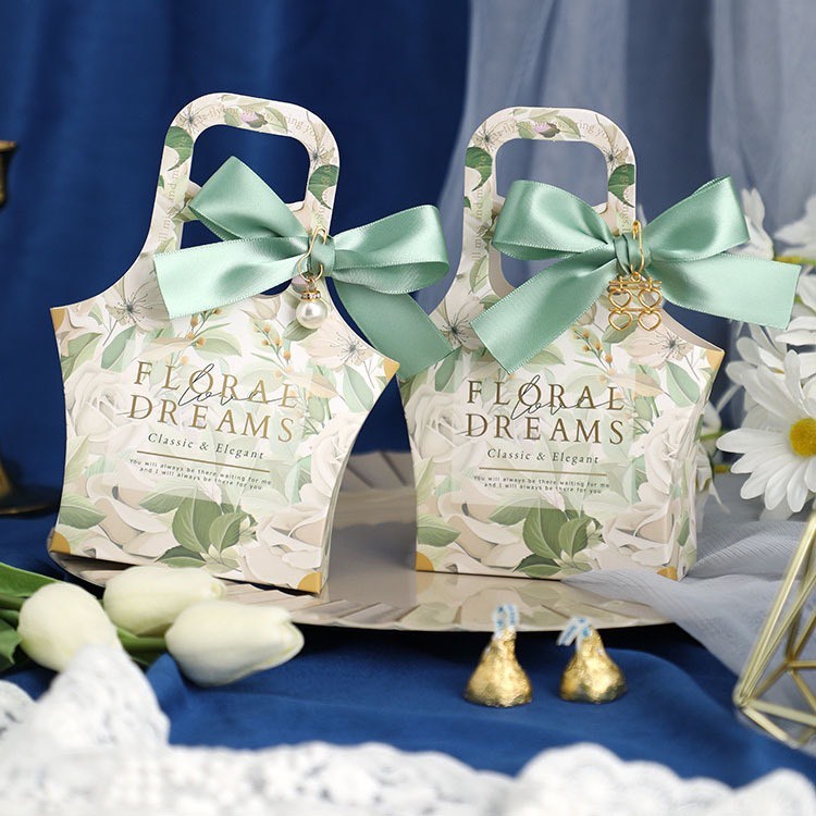 Túi đựng quà quai xách cao cấp kèm ruy băng Flora Dreams , hộp quà đựng son, trang sức,...- HeBe