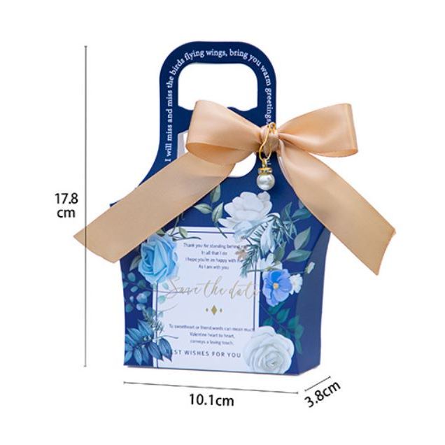 Túi đựng quà quai xách cao cấp kèm ruy băng Flora Dreams , hộp quà đựng son, trang sức,...- HeBe