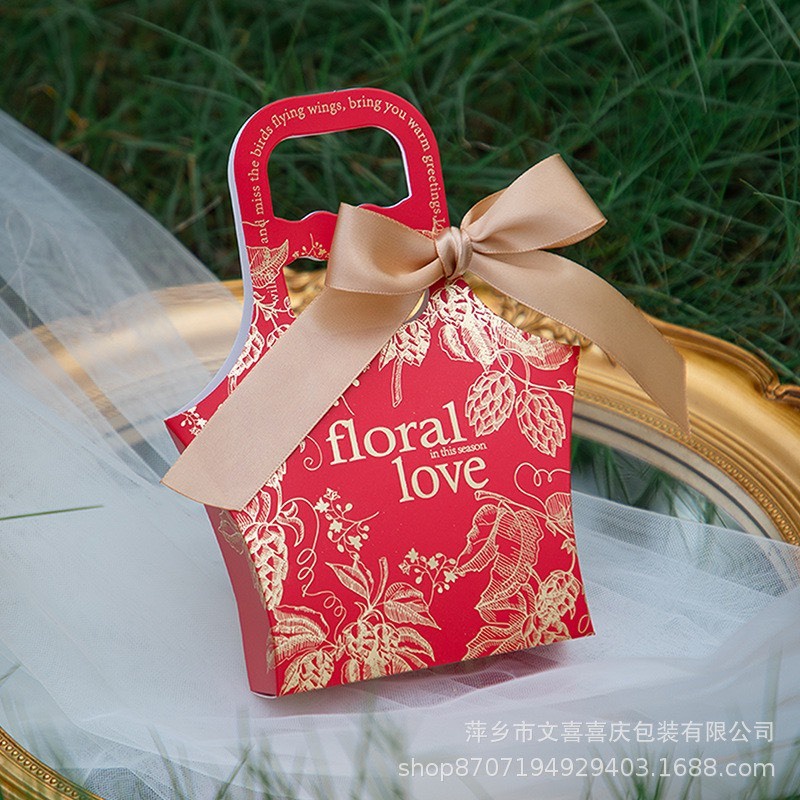 Túi đựng quà quai xách cao cấp kèm ruy băng Flora Dreams , hộp quà đựng son, trang sức,...- HeBe