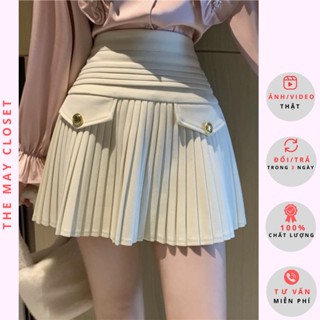 [Ảnh Thật - QCCC]  Chân Váy Dạ Xếp Ly Ngắn Chữ A Cạp Cao 2 Lớp Có Lót Quần Hàng Quảng Châu Cao Cấp Cho Nữ -TheMay.Closet