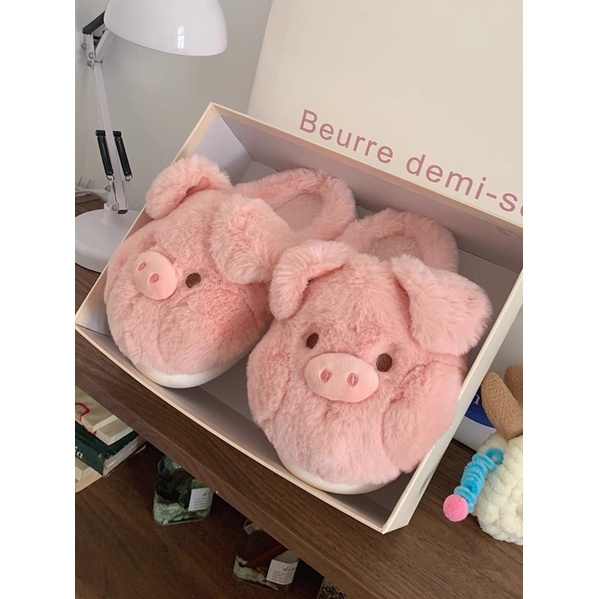 HÀNG LOẠI 1 Dép bông, dép đi trong nhà hình con heo dễ thương