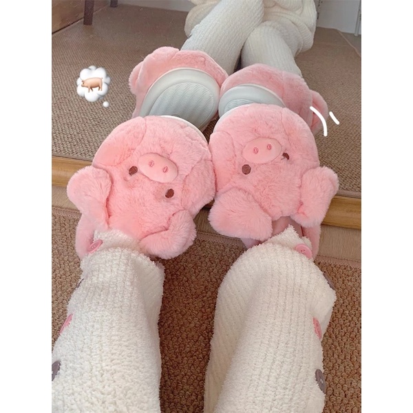 HÀNG LOẠI 1 Dép bông, dép đi trong nhà hình con heo dễ thương