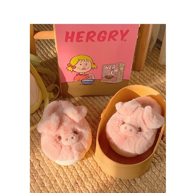 HÀNG LOẠI 1 Dép bông, dép đi trong nhà hình con heo dễ thương