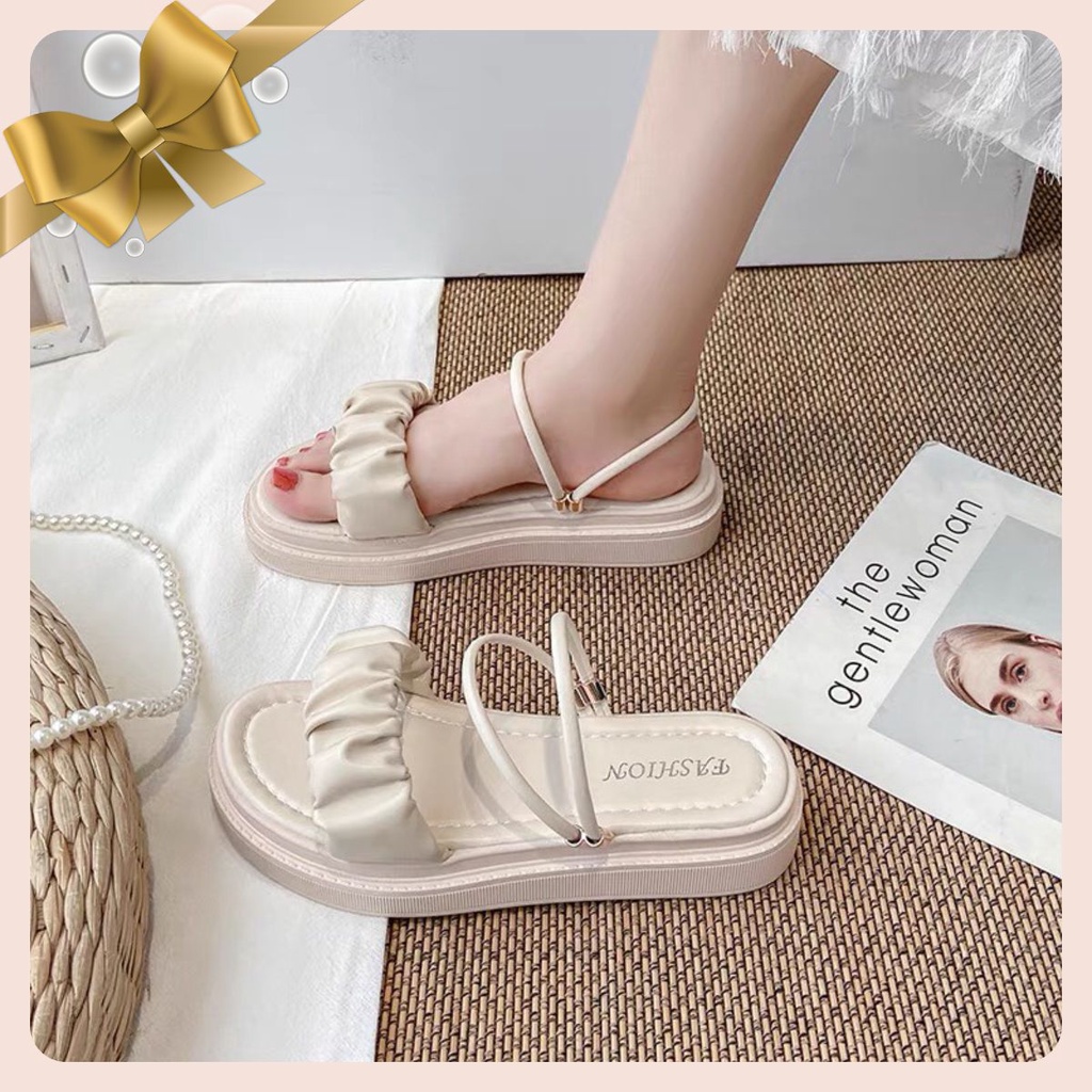 GIÀY SANDAL NỮ ĐI HỌC 3,5P QUAI NHÚN ĐI ĐƯỢC 2 KIỂU MÃ TLS59