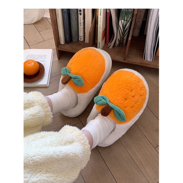 HÀNG LOẠI 1 Dép bông, dép đi trong nhà quả cam dễ thương
