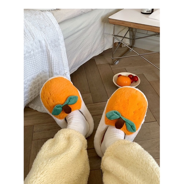 HÀNG LOẠI 1 Dép bông, dép đi trong nhà quả cam dễ thương