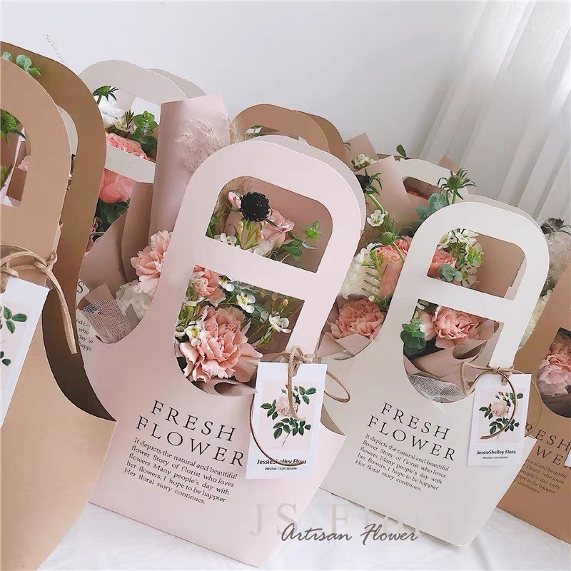 Túi xách cắm hoa, đựng nước nghệ thuật làm quà tặng Fresh Flower - Mẫu Hot 2023