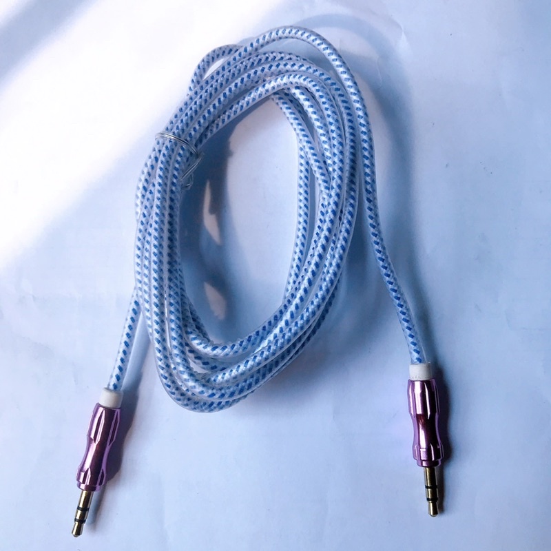 Jack Cắm 2 Đầu 3.5mm - Dây Cáp Âm Thanh AUX 2 Đầu 3.5mm - Cáp Dù Siêu Bền, Dây loa 2 đầu 3.5 bọc dù loại dài 1m8 xịn xò