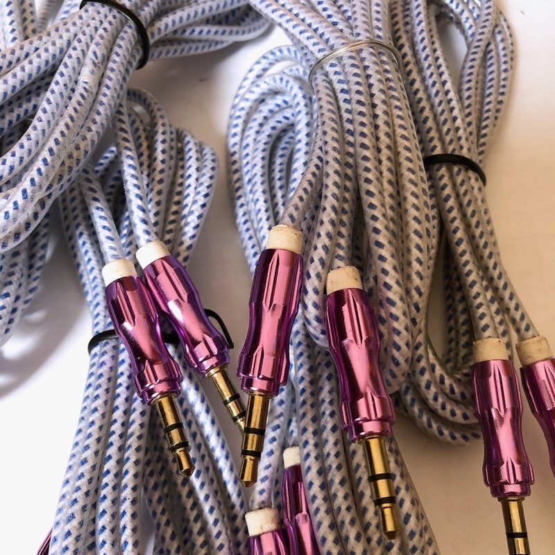 Jack Cắm 2 Đầu 3.5mm - Dây Cáp Âm Thanh AUX 2 Đầu 3.5mm - Cáp Dù Siêu Bền, Dây loa 2 đầu 3.5 bọc dù loại dài 1m8 xịn xò