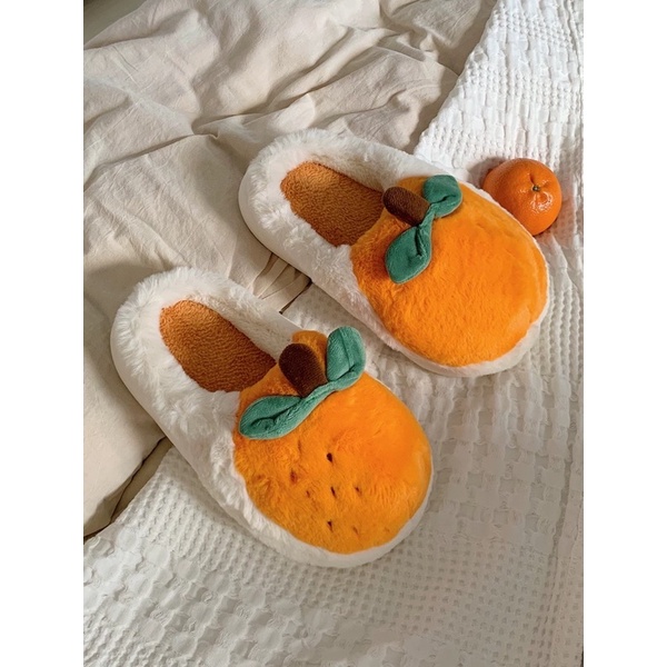 HÀNG LOẠI 1 Dép bông, dép đi trong nhà quả cam dễ thương