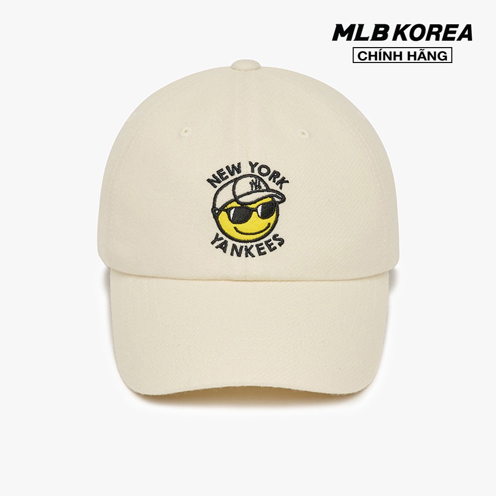 MLB - Nón bóng chày unisex Smile Wool Unstructured 3ACPSM126-50IVS