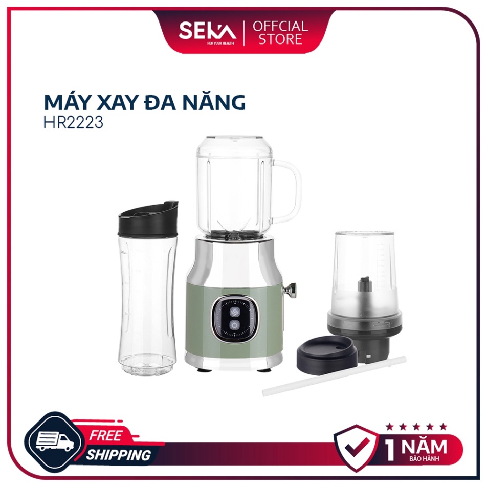 [Chính hãng] Máy xay sinh tố đa năng SEKA bản đặc biệt 3 cối, xay thịt, đá nhuyễn trong 15s, động cơ mạnh, bảo hành 12 t