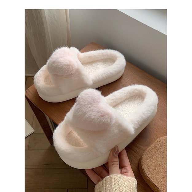 HÀNG LOẠI 1 Dép bông, dép đi trong nhà hình trái tim dễ thương