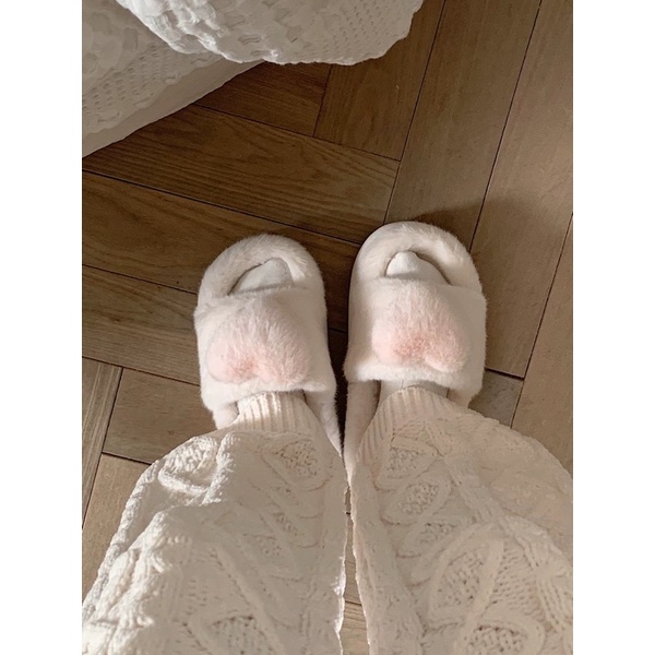 HÀNG LOẠI 1 Dép bông, dép đi trong nhà hình trái tim dễ thương