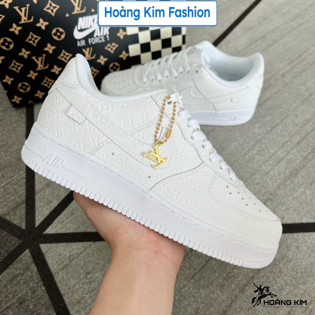 Giày AF1 LV Trắng , Giầy sneaker AF1 Trắng họa tiết cực chất bản đẹp phối đồ unisex