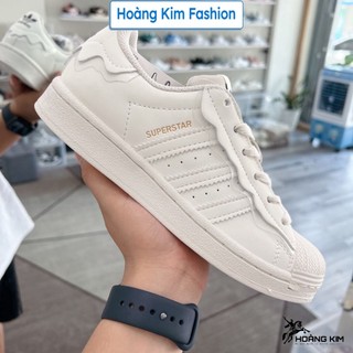 Giày adidas superstar das sò màu kem, superstar das sò màu hồng kem màu trắng hot trend 2022