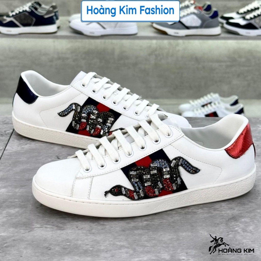 Giày Gucci ACE Rắn Đính Đá, GC Rắn Đá Bản Trung Cao Cấp Full size Nam Nữ,