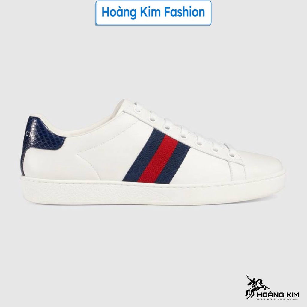 Giày Gucci trắng trơn ace ba sọc tím đỏ, Giầy Thể Thao Gucci Full phụ kiện size 36-43