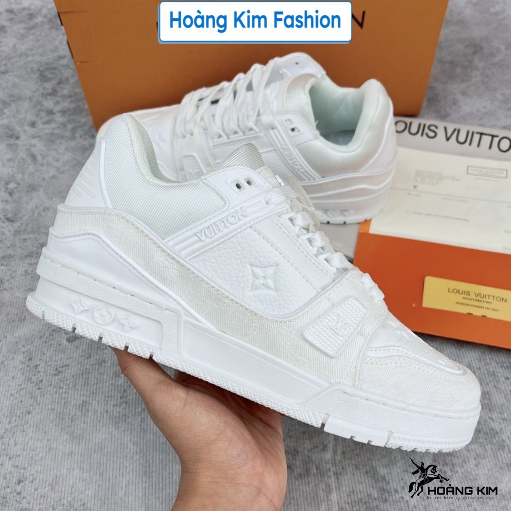 Giày LV Louis Vuitton Trainer White,Giày LV Louis Vuitton Full Box Trắng, Đế Air Cao Cấp Hottrend 2023