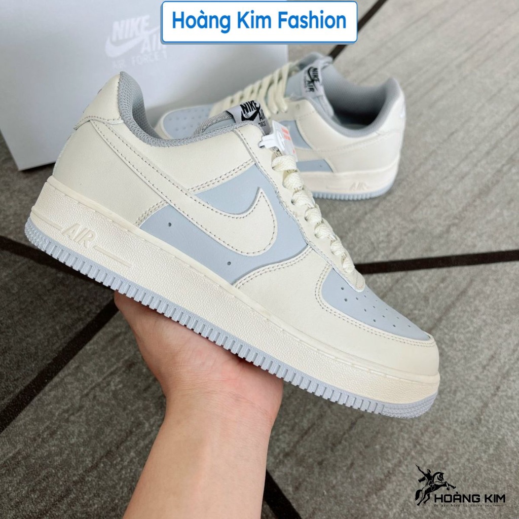 Giày _Nike Air Force 1 Cream Khoai Môn, Giày AF1 Thể Thao Trắng Xanh kem Thời Trang Hàng Đẹp Full Box Bill