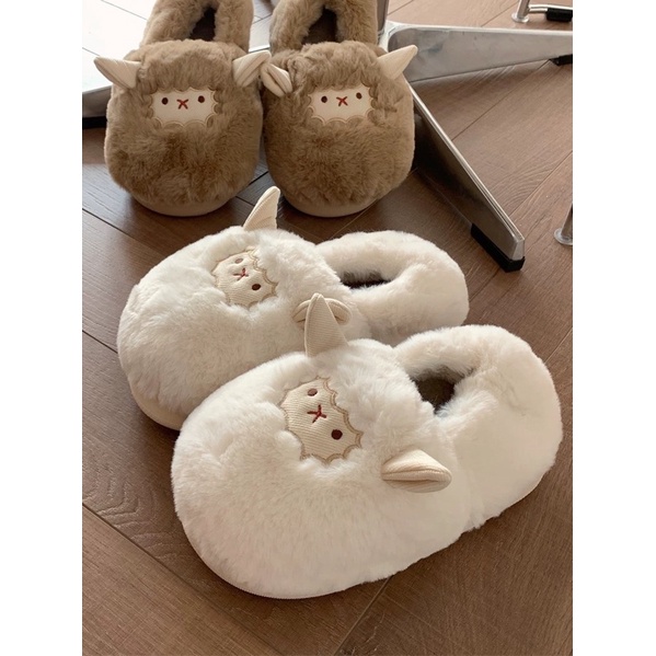 HÀNG LOẠI 1 Dép bông, dép đi trong nhà siêu dày hình cừu dễ thương