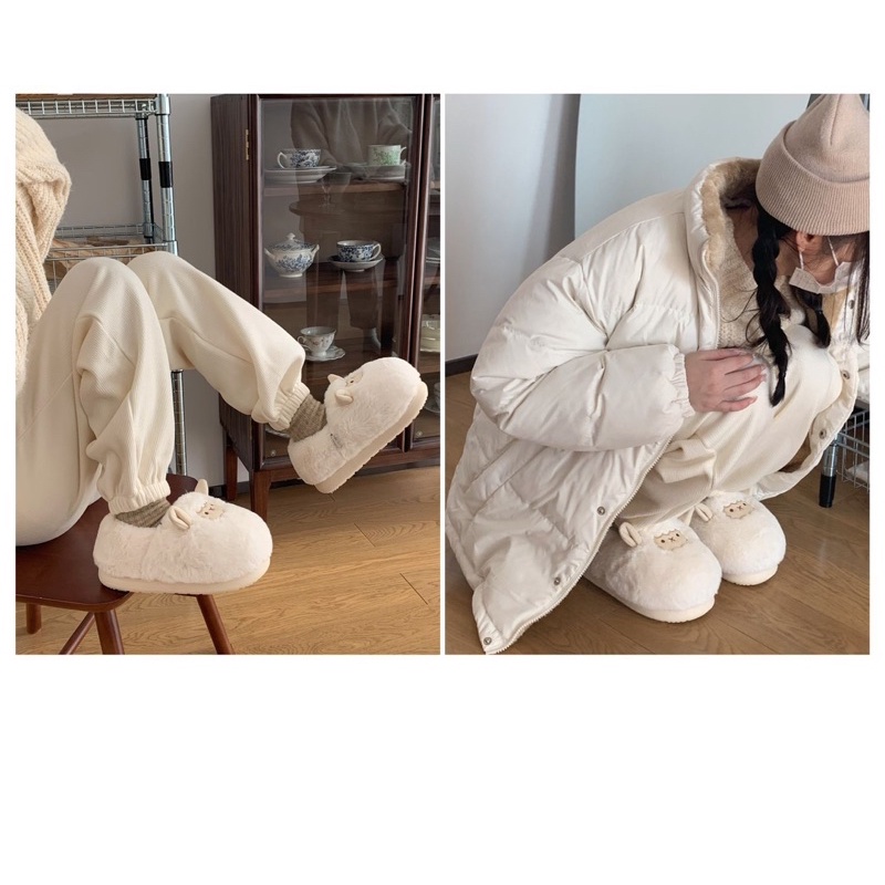 HÀNG LOẠI 1 Dép bông, dép đi trong nhà siêu dày hình cừu dễ thương