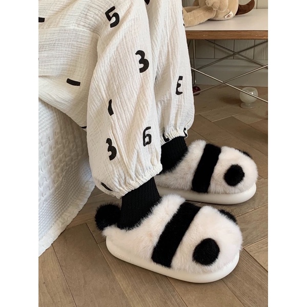 HÀNG LOẠI 1 Dép bông, dép đi trong nhà siêu nhẹ hình gấu trúc dễ thương