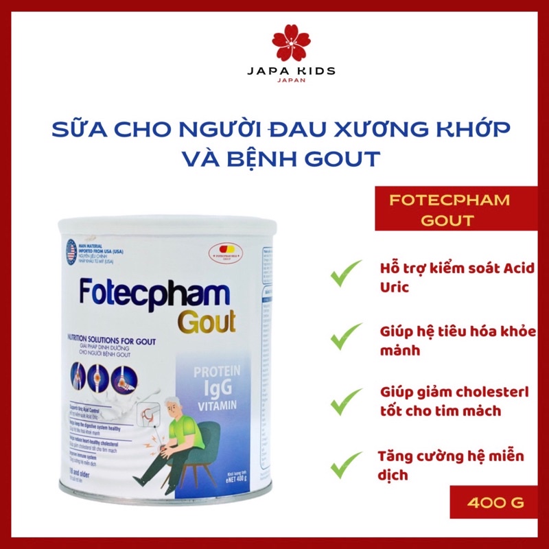 Sữa Bột Cho Người Lớn Người Già Fotecpham Gout Giải Pháp Dinh Dưỡng Đặc Biệt Cho Người Bệnh Gout