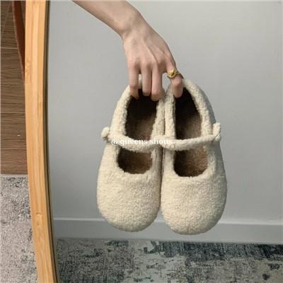 Giày Búp Bê mary jane furry Mẫu Mới 2023 Phong Cách Hàn Quốc Thời Trang Thu Đông Cho Nữ