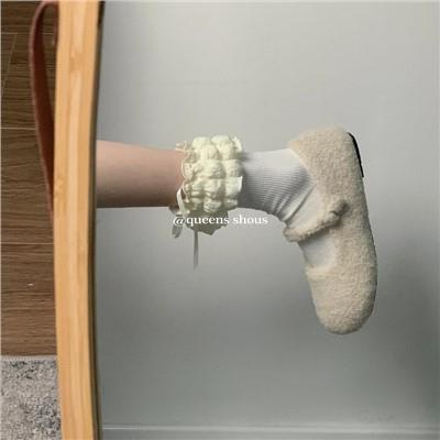 Giày Búp Bê mary jane furry Mẫu Mới 2023 Phong Cách Hàn Quốc Thời Trang Thu Đông Cho Nữ