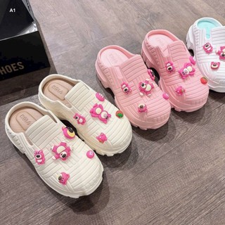 Sục cao gót lót màu gắn sticker gấu dâu hắc dáng ☁️☁️☁️ ảnh thật ☁️☁️☁️