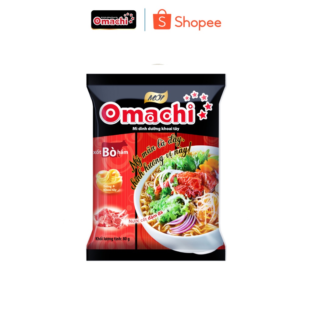 [Mã ICBFRI300 giảm 10% đơn 249K] [Hàng Tặng Không Bán] Mì Omachi Xốt Bò Hầm Gói 80g