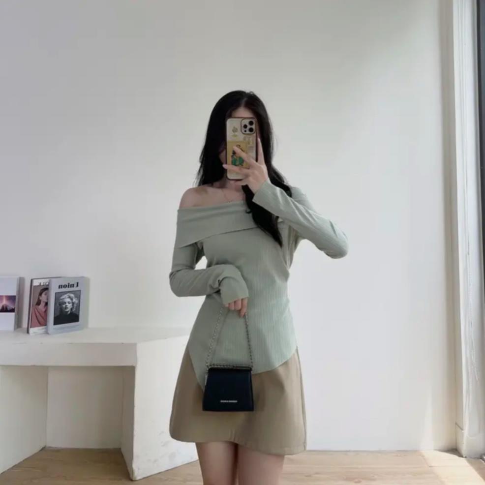 Áo trễ vai dài tay vạt chéo thiết kế điệu đà phong cách nàng thơ sexy quyến rũ A07 Casta_shop