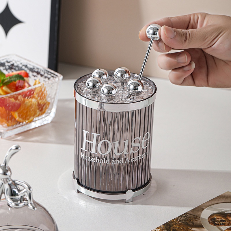 BỘ 6 NĨA INOX KÈM HŨ ĐỰNG PHONG CÁCH HOÀNG GIA