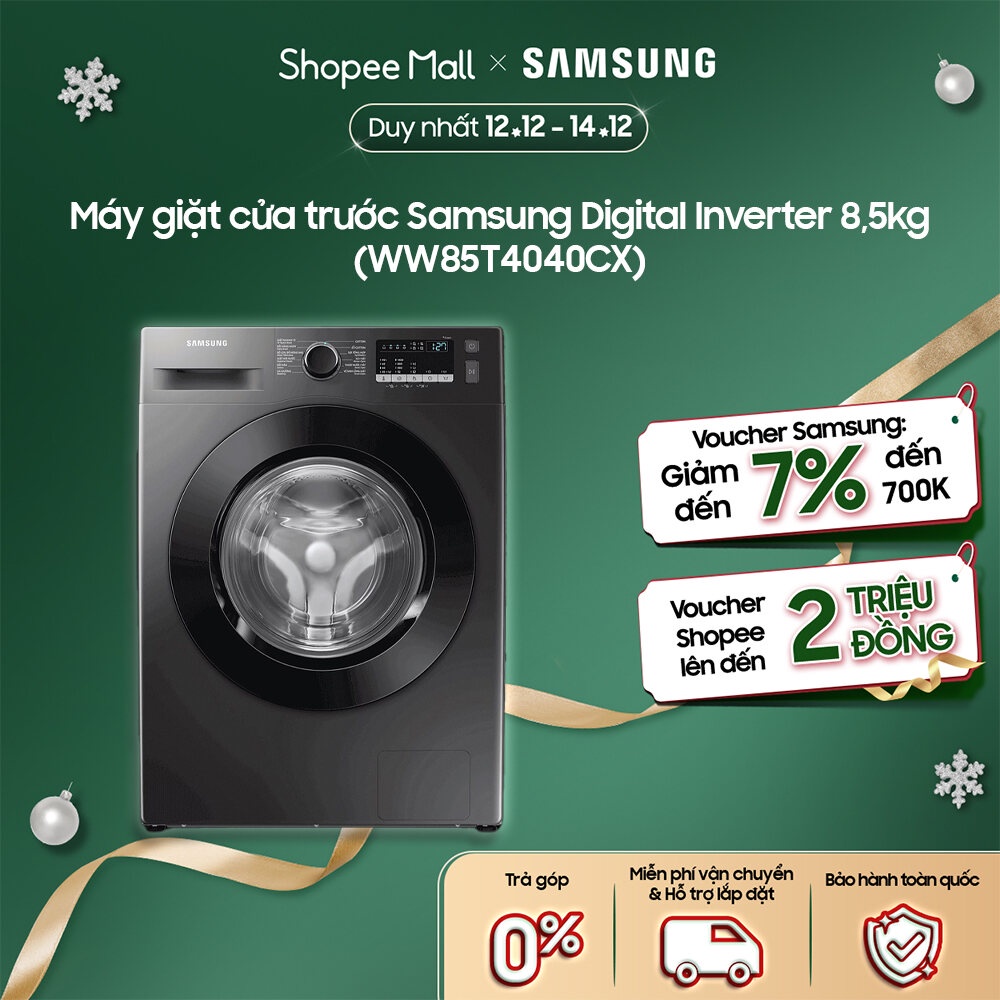 Máy giặt cửa trước Samsung Digital Inverter 8,5kg WW85T4040CX