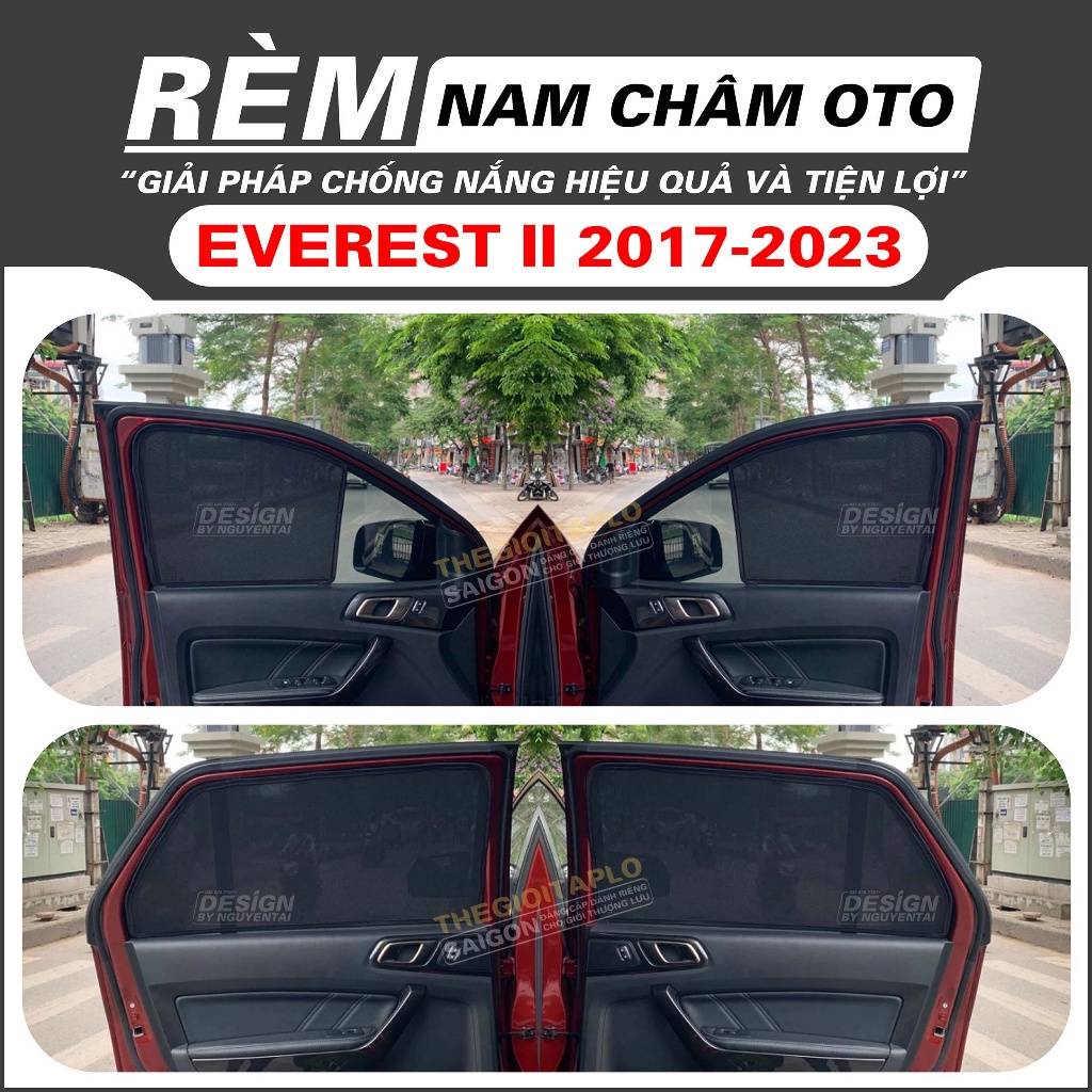 (Ford Everest 2017-2023) Rèm Che Nắng ô tô, Tấm Che Nắng ô tô Nam Châm hít cữa tiện lợi