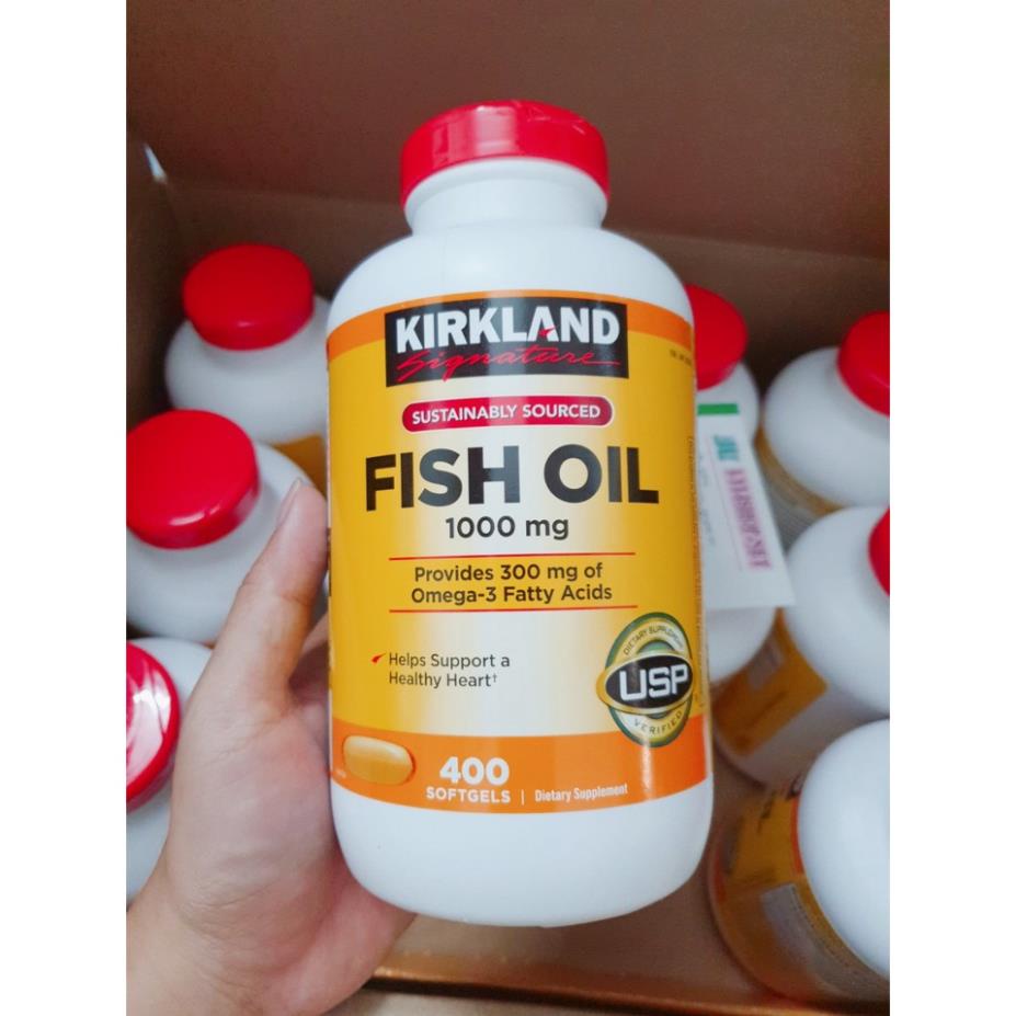 date 2025 Viên Uống Fish Oil Dầu Cá Kirkland 400 Viên omega 3 1000mg  của Mỹ từ mỹ dầu cá tốt cho cơ thể ..