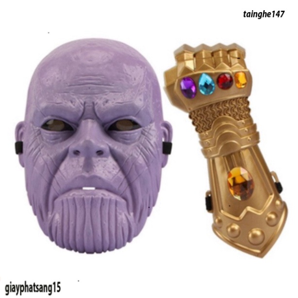 Mặt Nạ hóa trang hero Thanos Infinity Gauntlet Iron Man đèn led