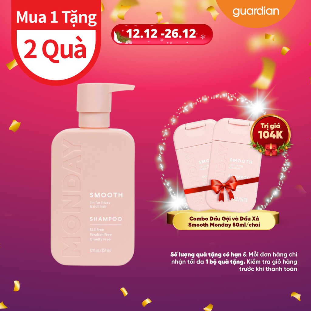 Dầu Gội Monday Smooth Dành Cho Tóc Xoăn Khó Vào Nếp 354ml
