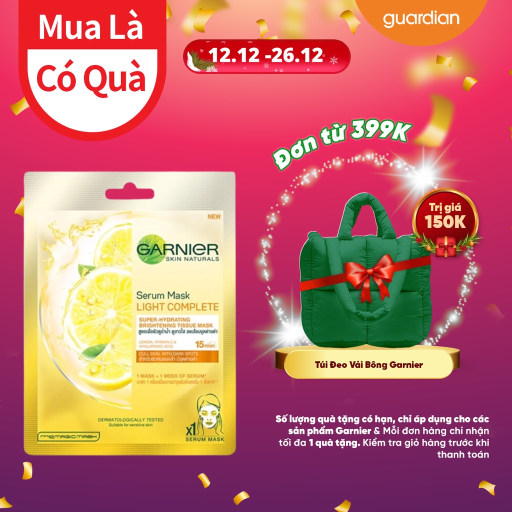 Mặt Nạ Tinh Chất Quả Yuzu Và Vitamin C Sáng Da  Light Complete Serum Mask GARNIER 28Gr