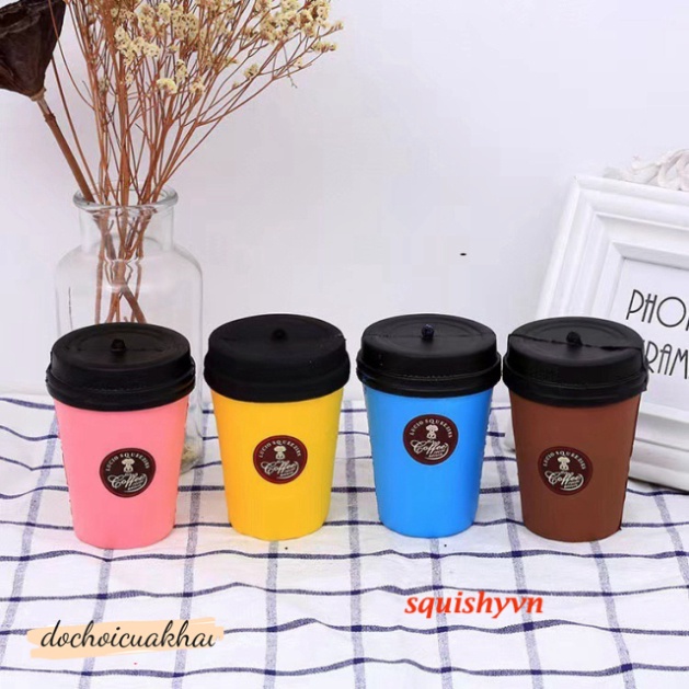 Squishy cốc COFFE cafe mềm dẻo⚡ HOT TREND ⚡ Squishy Mochi Cute, công cụ giải trí nghỉ ngơi đẹp đẽ đá