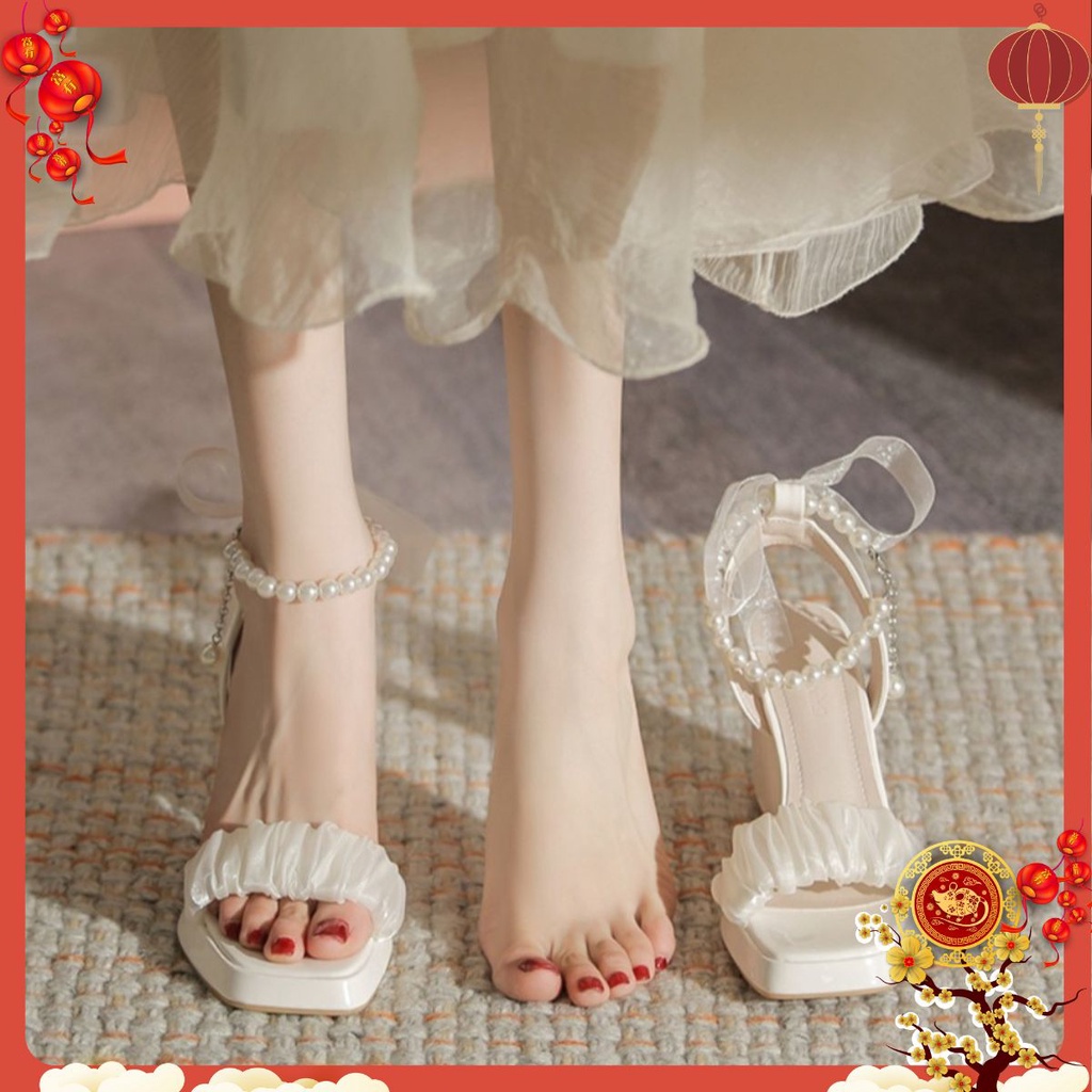 GIÀY SANDAL XKS102, CÓ 2 MÀU ĐEN TRẮNG, CAO 6P THƯỜNG VÀ 10P ĐẾ ĐÚP, PHÙ HỢP ĐI CHƠI ĐI TIỆC SANG CHẢNH 2023
